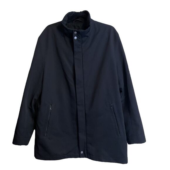 Hugo Boss Caylon Men's Black Full Zip Hidden Snap Coat US 42/EU 52 Waterproof - Picture 1 of 14